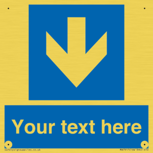 Custom Directional signage blue down arrow 